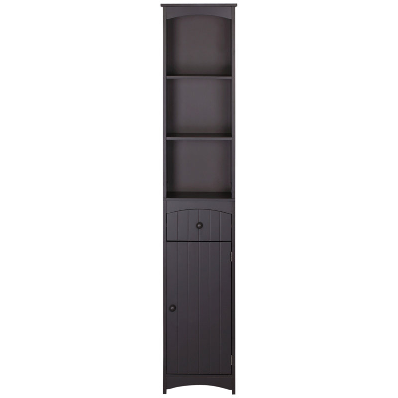 Bathroom Storage Cabinet, Free Standing Bathroom Storage Unit, Tall Linen Tower With 3-Tier Shelves And Drawer, Brown