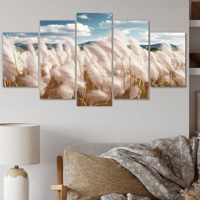 Ensemble de décoration murale White Pampas Meadows II - Floral