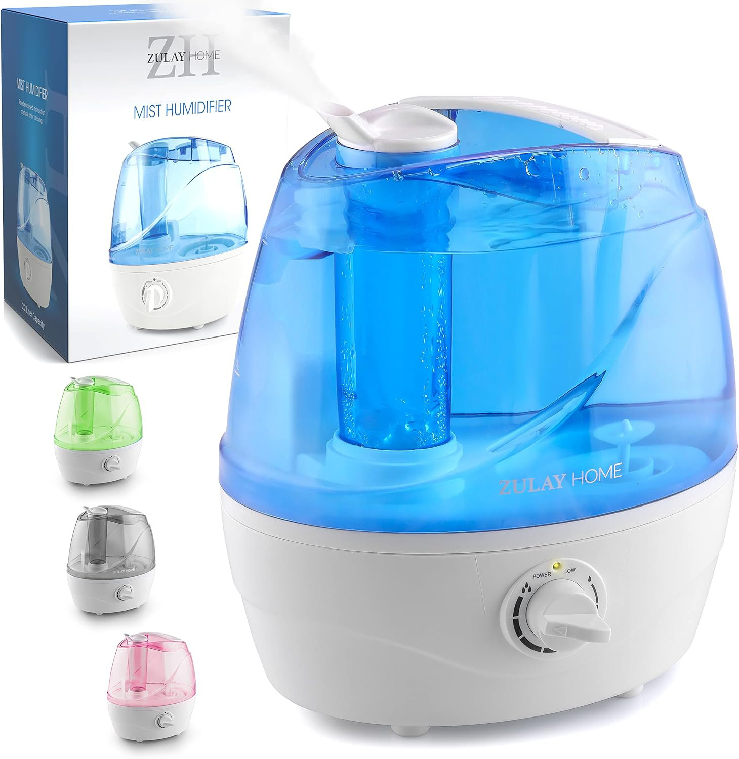 Zulay Kitchen Zulay Home Cool Mist Humidifiers For Bedroom (2.2L Water ...