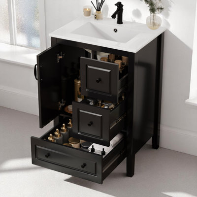24'' Single Bathroom Vanity Set With Ceramic Top