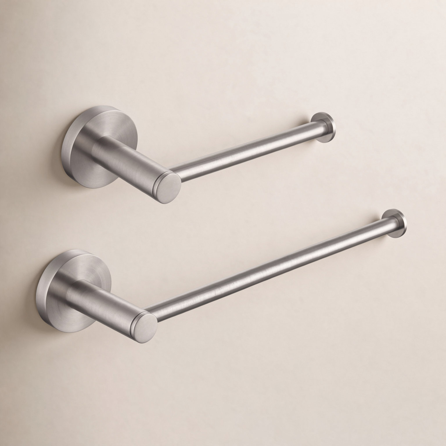 Circular 2-Piece Bathroom Hardware Set, Brushed Nickel