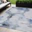 Tapis extérieur lavable abstrait bleu marine et ivoire 5 pi x 8 pi
