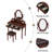 Vanity Desk With Adjustable Angle Mirror, Vintage Vanity Makeup Table And Cushioned Stool Set Lining 5 Drawers,Wooden Dressing Table Set For Bedroom-274980620