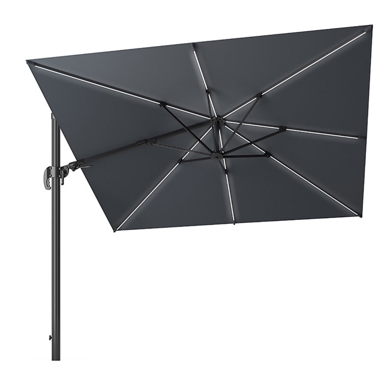 Aariyana 3m LED Lighting Square Parasol, Grey, Anthracite