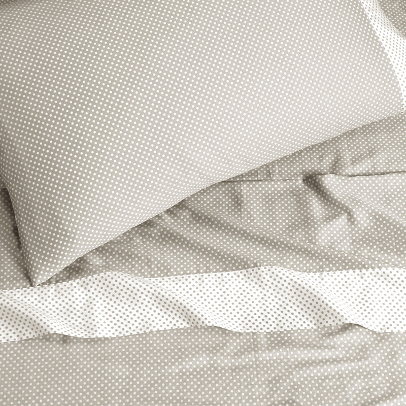 Anti-Microbial 100% Cotton Sateen 4-Piece Sheet Set, Queen, Oat