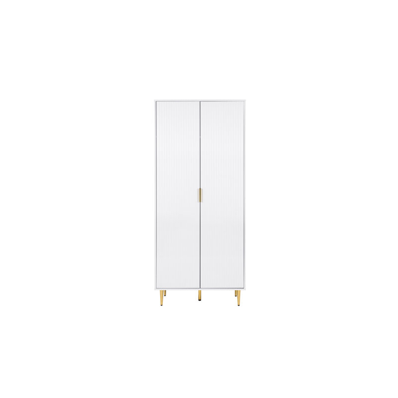 Bethzaida 2 Door Fluted Wardrobe, White