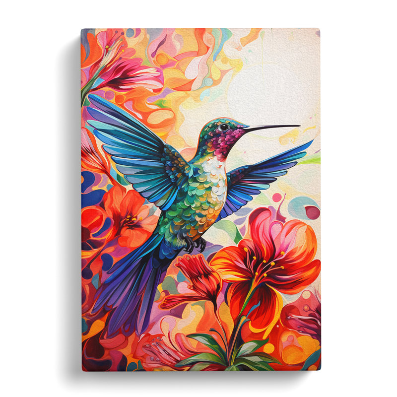 Hummingbird Colour Field - Print, 50cm H x 35cm W x 3cm D