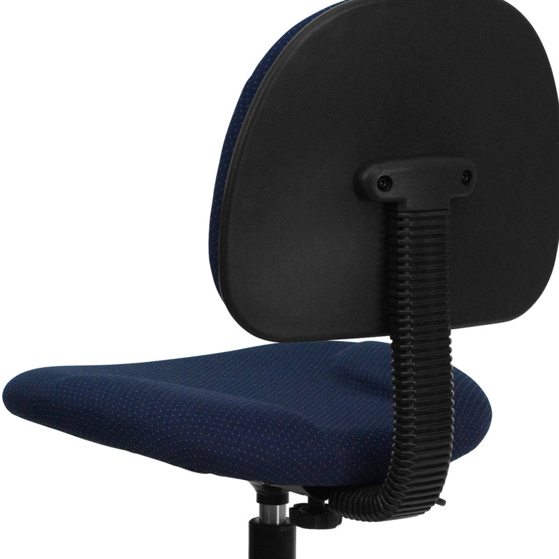 Navy Blue Fabric Swivel Drafting Chair with Adjustable Foot Ring