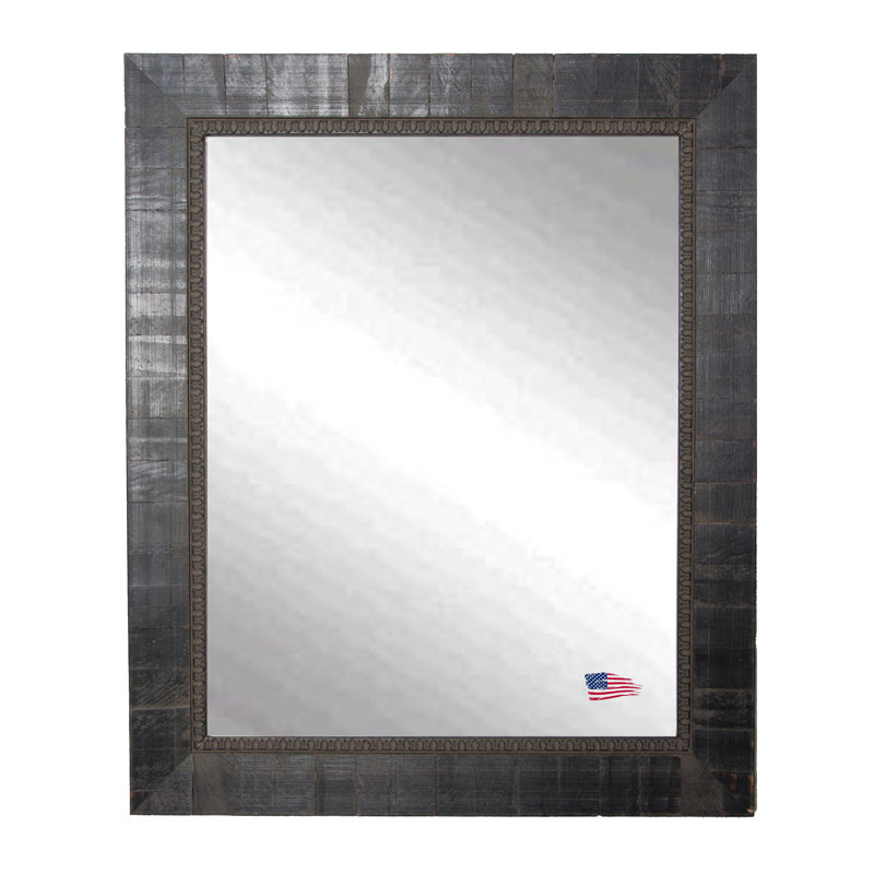 Vinson Solid Wood Flat Mirror, Ivory, 25.5" H x 21.5" W