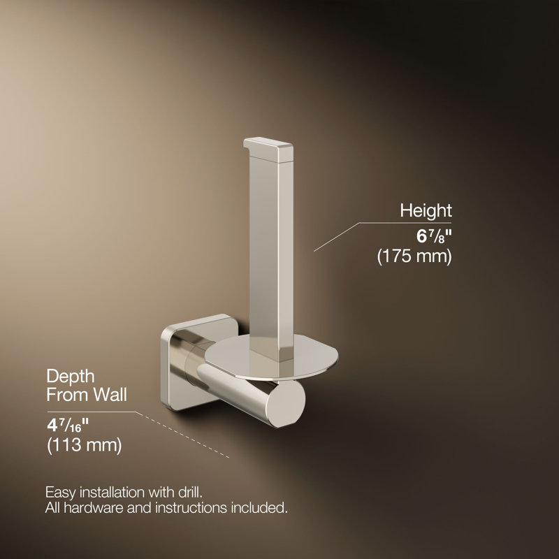 Parallel Vertical Toilet Paper Holder, Polished Nickel
