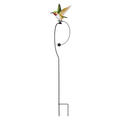Handcrafted Metal Decorative Kinetic Balancing Rocker Hummingbird Statuary Garden Stake