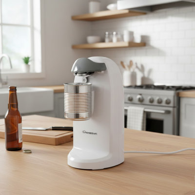 3-In-1 Electric Can/ Bottle Opener & Knife Sharpener, White, 70 W