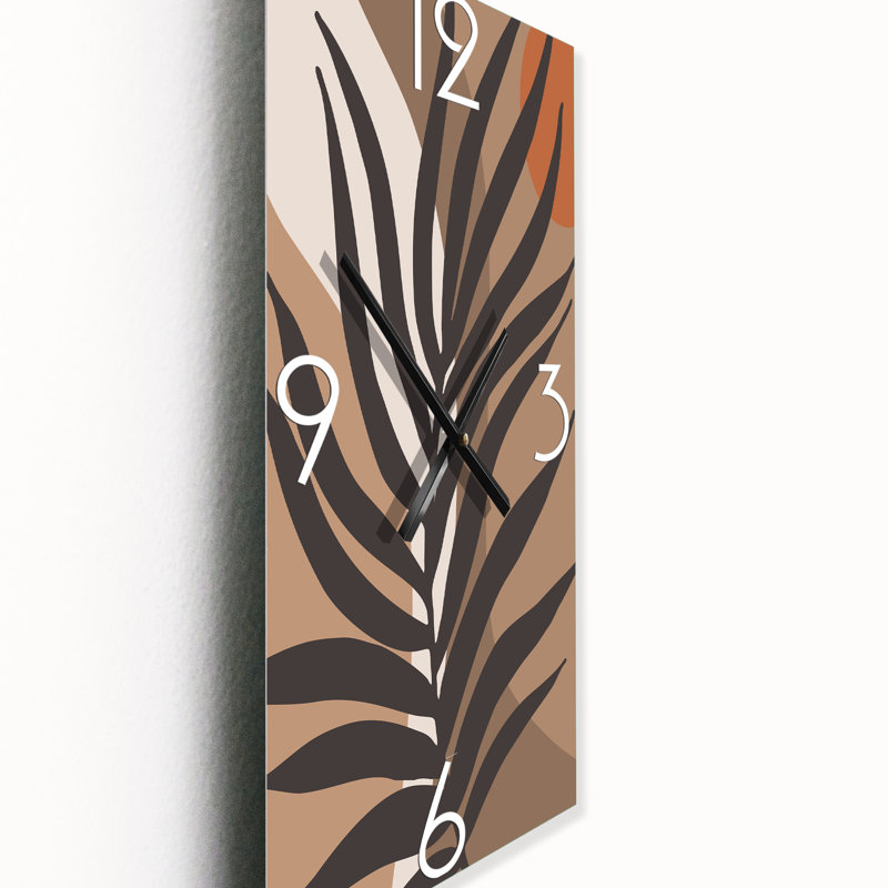Tropical Leaf Silhouettes and Shapes II - Modern Wall Clock, Small