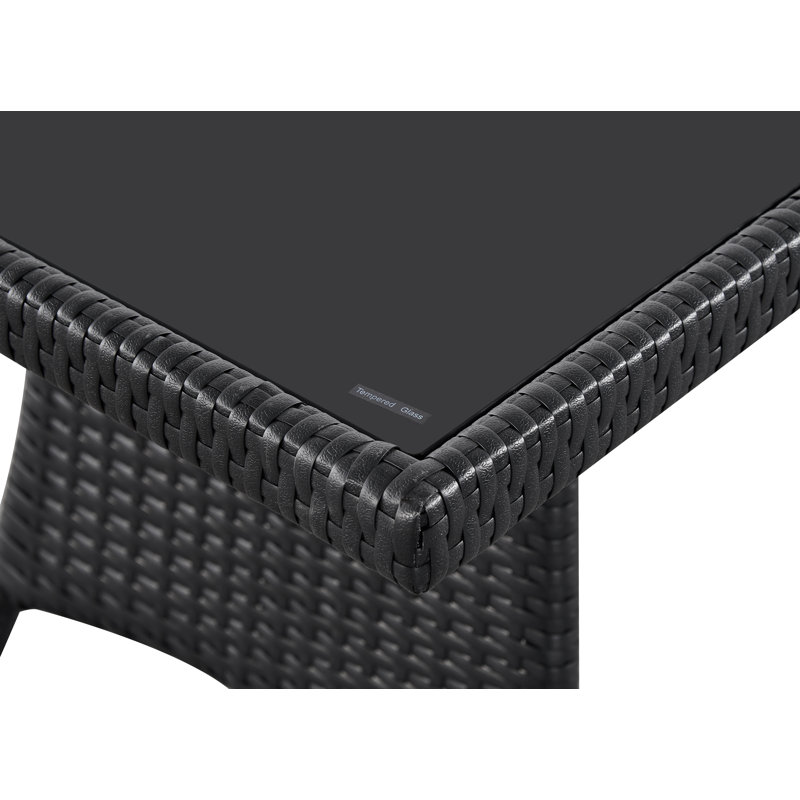 Esteven 9 Seater Rattan Corner Sofa Set, Grey, Black
