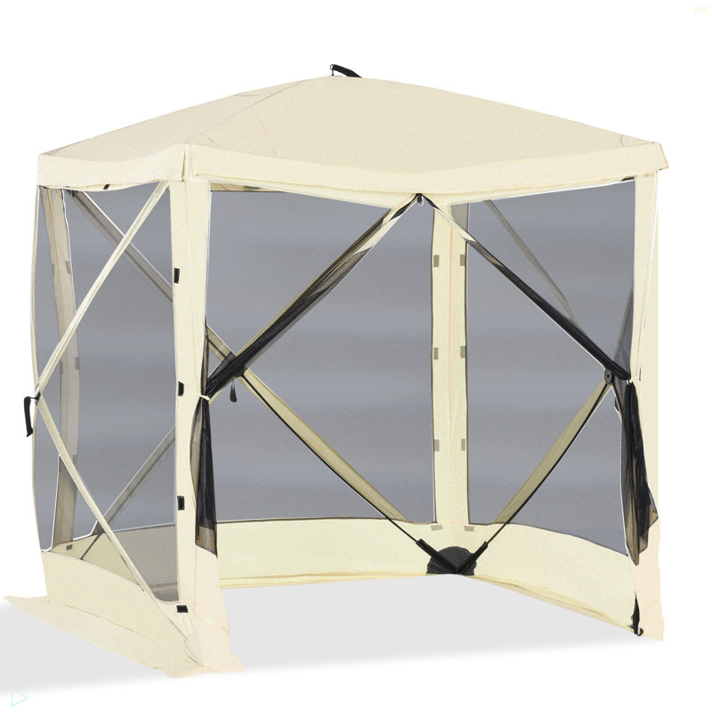Tente avec abri de jardin avec moustiquaire Outsunny Pop Up, Beige