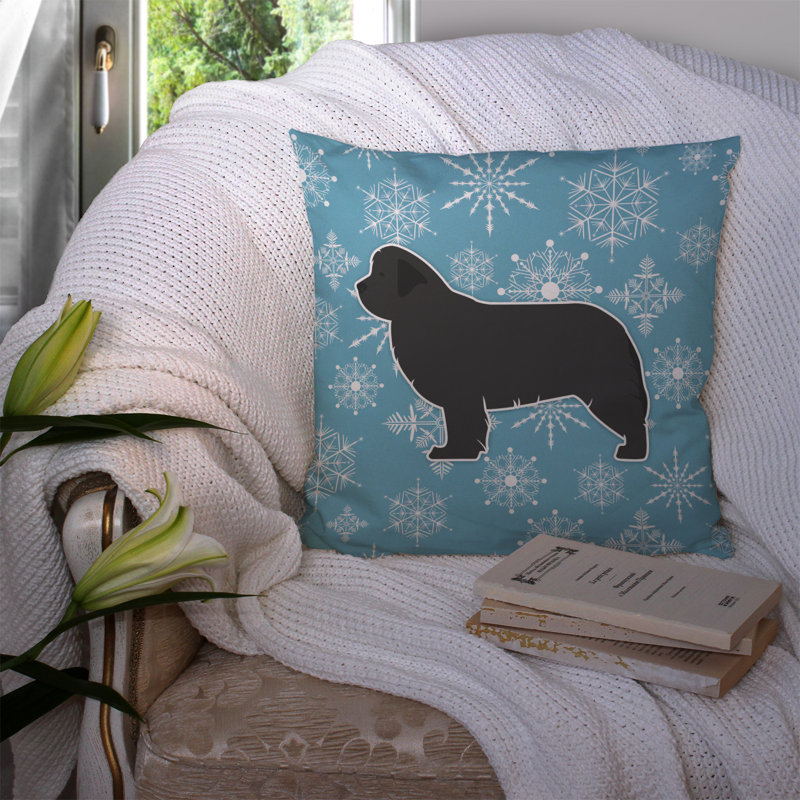 Winter Snowflakes Indoor/Outdoor Throw Pillow, 14" H x 14" W x 3" D