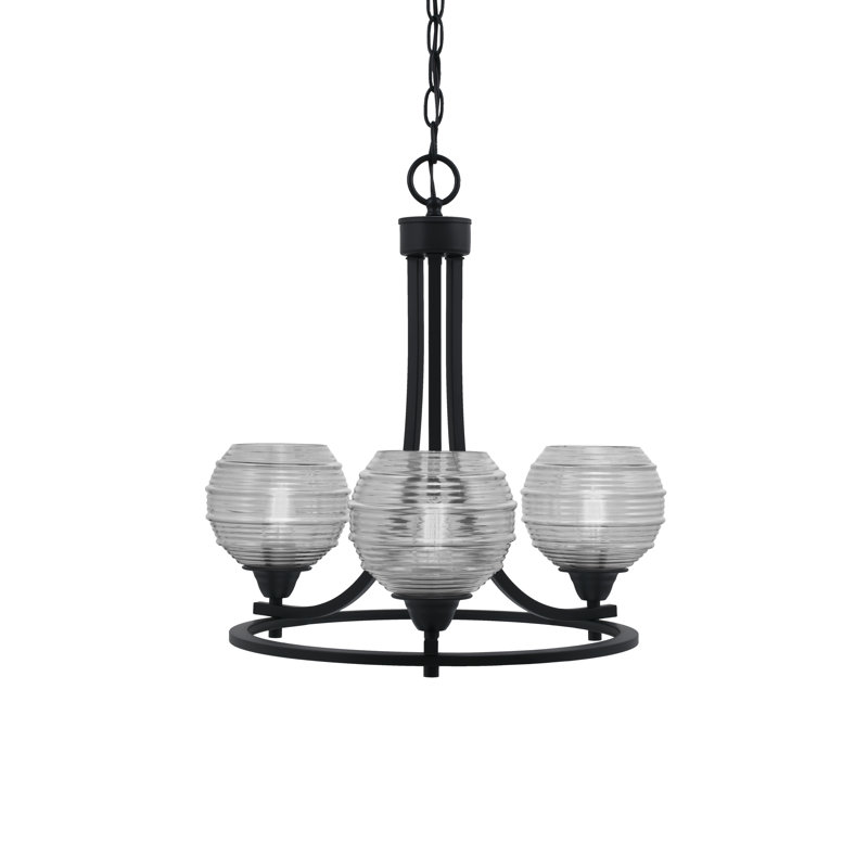 Paramount 3 Light Uplight Chandelier, Gray