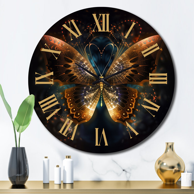 Ethereal Magical Butterfly II - Animals Butterfly Wall Clock, Large