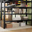 Lit mezzanine double en métal Nixie avec bureau en L, lumières DEL et rangement-116085245