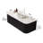 Dina 48" Bathroom Vanity With Sink, Wall-mounted Floating Curved Edges Striped Bathroom Storage Cabinet With 2 Drawers, White Round Ceramic Basin, No Faucet, Pre-assembled, black color-152114857