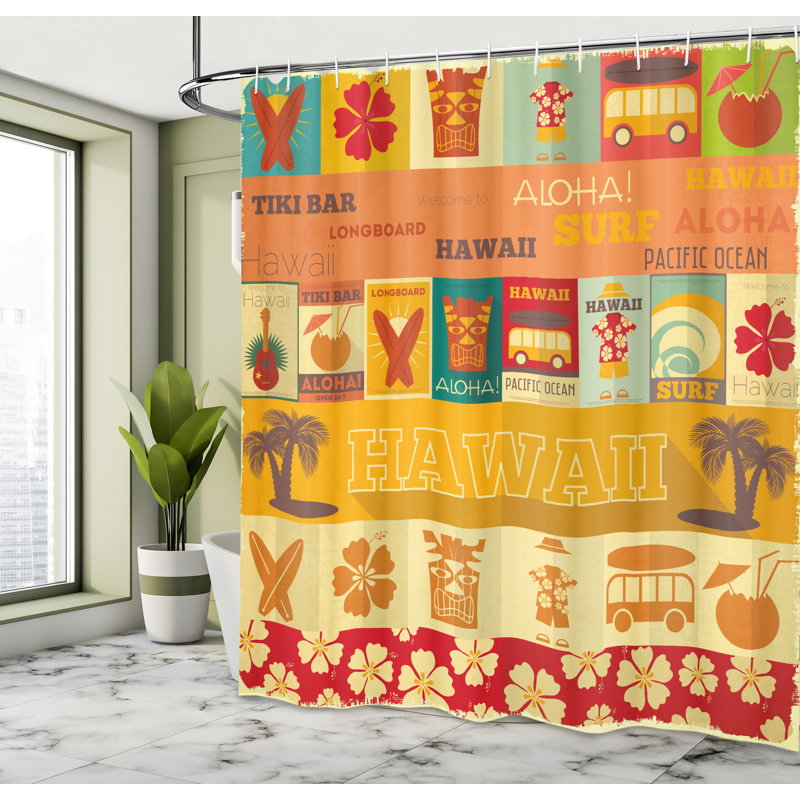 Shower Curtain with Hooks Included, 84"H x 69"W