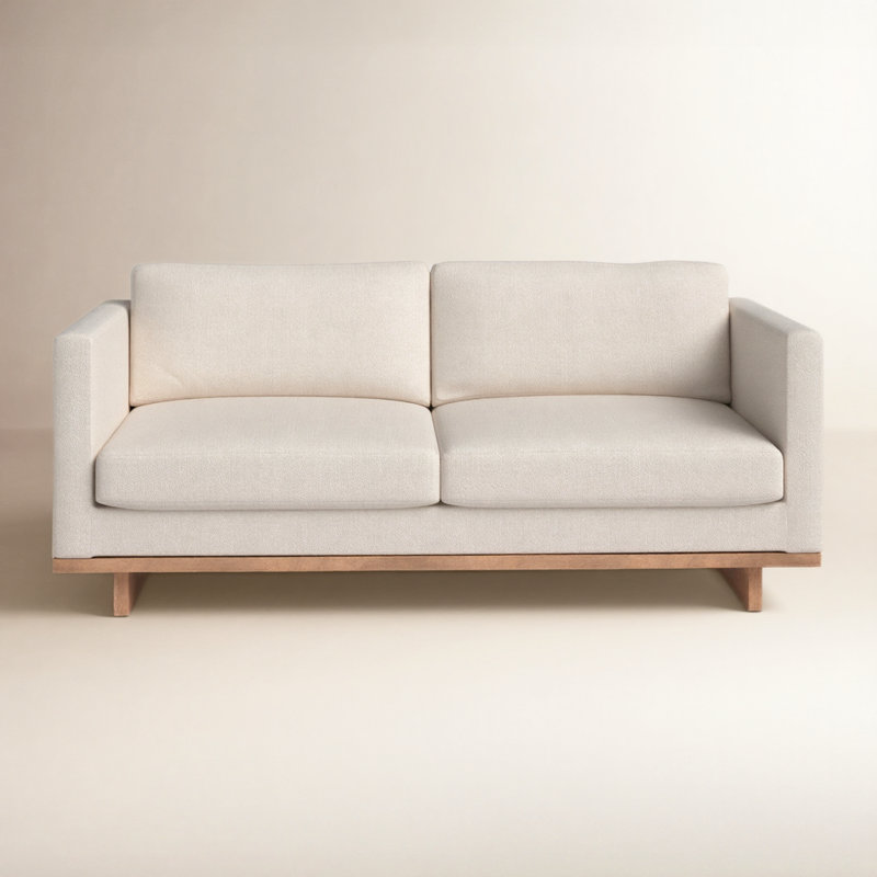 Menades Upholstered 84'' Sofa, Irving Taupe, Antique Cocoa
