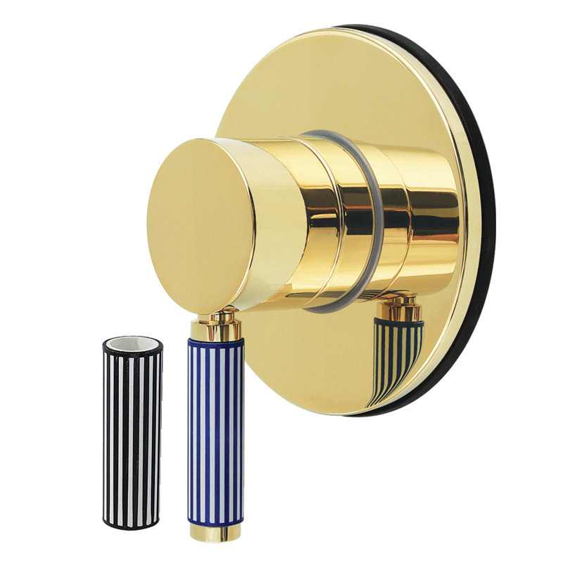 Kingston Brass Verona Single-Handle Six-Way Diverter Valve With Round Trim Kit, Polished Brass