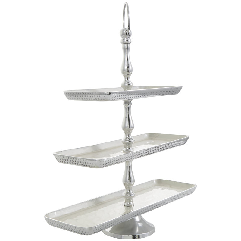 Aluminum Metal 3 Level Silver Tiered Server