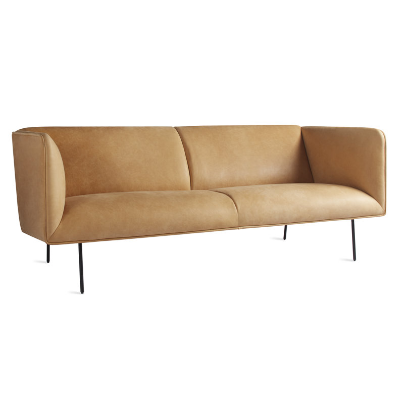 Dandy Sofa, Camel Genuine Leather, 32" H x 86" W x 37" D