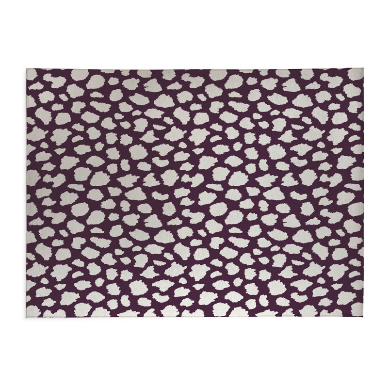 Tapis de cuisine à profil bas Animal Spot, Rectangle 5 pi x 7 pi, Aubergine