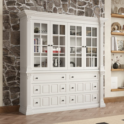 White Display Cabinet With Glass Door by Dovecove
