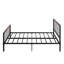 Structure de lit plateforme en métal avec tête de lit, grand lit, métal, sans sommier, pour cadre de rêve d'une nuit reposante, chambre à coucher de taille grand, solide et stable, look moderne