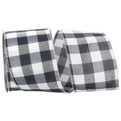 4'' Plaid Fabric No Theme Ribbon