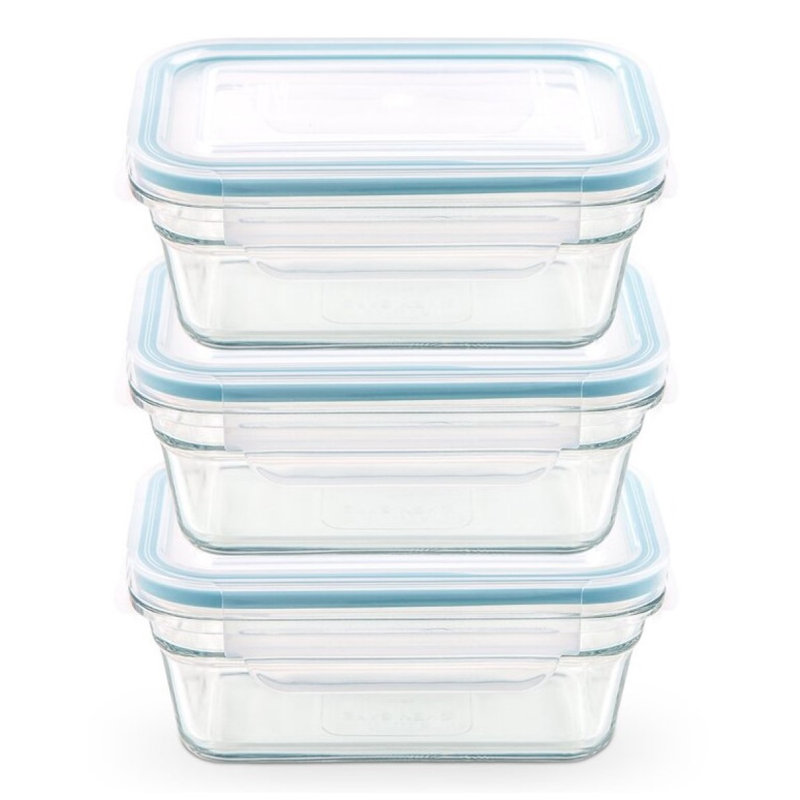 Ensemble de 3 contenants alimentaires, H 8 po x l 6,5 po x P 3,2 po