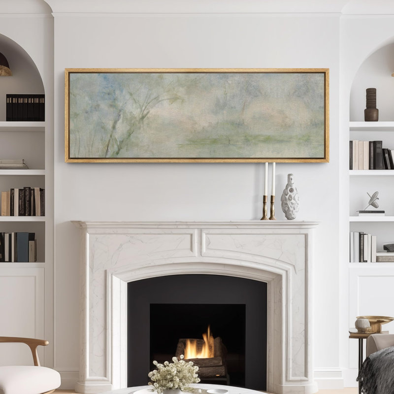Murmure de roseaux abstraits pastel, H 20 po x l 60 po, Naturel
