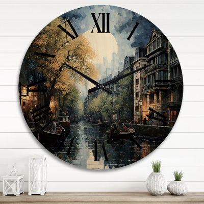 Horloge murale surdimensionnée Green Canals