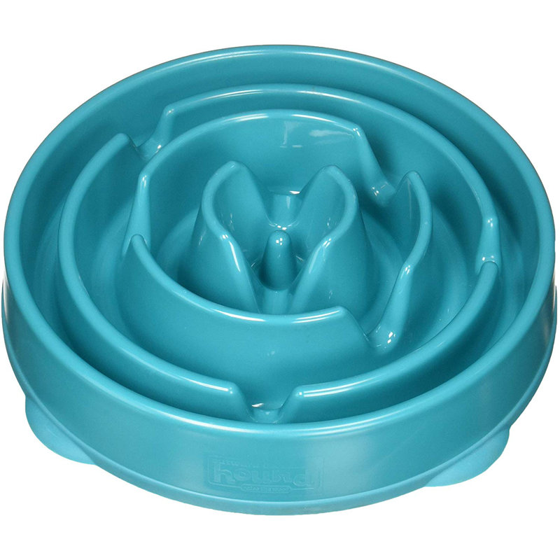 Outward Hound Fun Feeder Slow Bowl, Slow Feeder Dog Bowl, Turquoise, Medium (2.65")