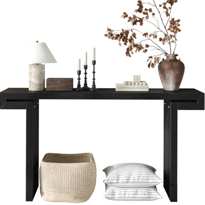 60inches Rustic Farmhouse Console Table with Distressed Wood Finish, Perfect for Entryway and Living Room Decor