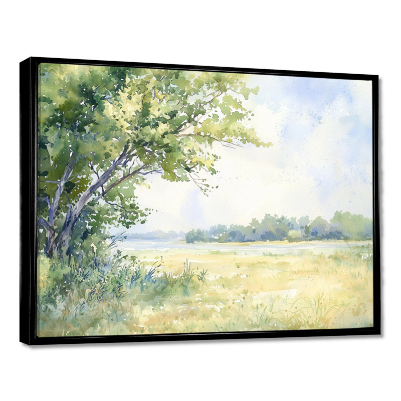 Texas Meadows I - salon d'art mural Texas, Cadre flottant sans passe-partout, H 30 po x l 40 po, Noir