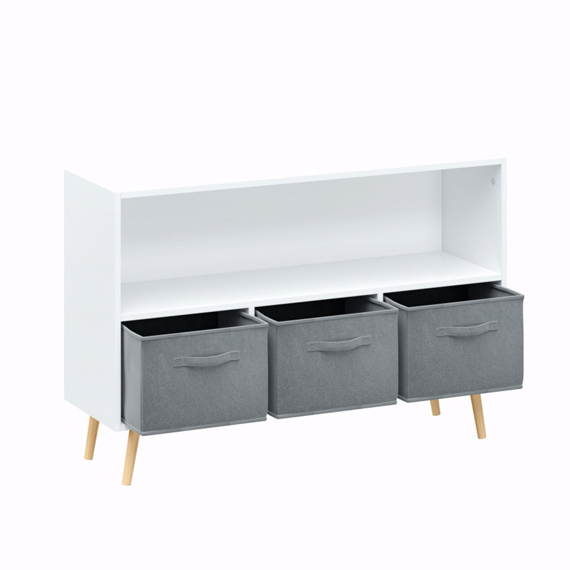 Buffet décoratif en MDF Aase, Blanc / gris