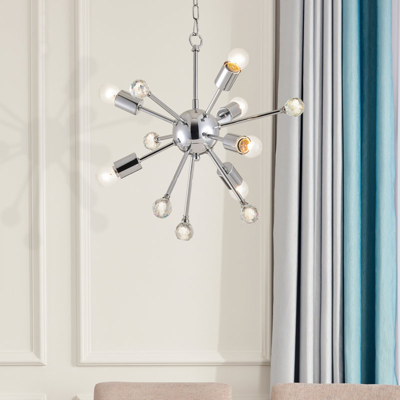 Fairley 6 - Light Wrought Iron Dimmable Sputnik Sphere Chandelier