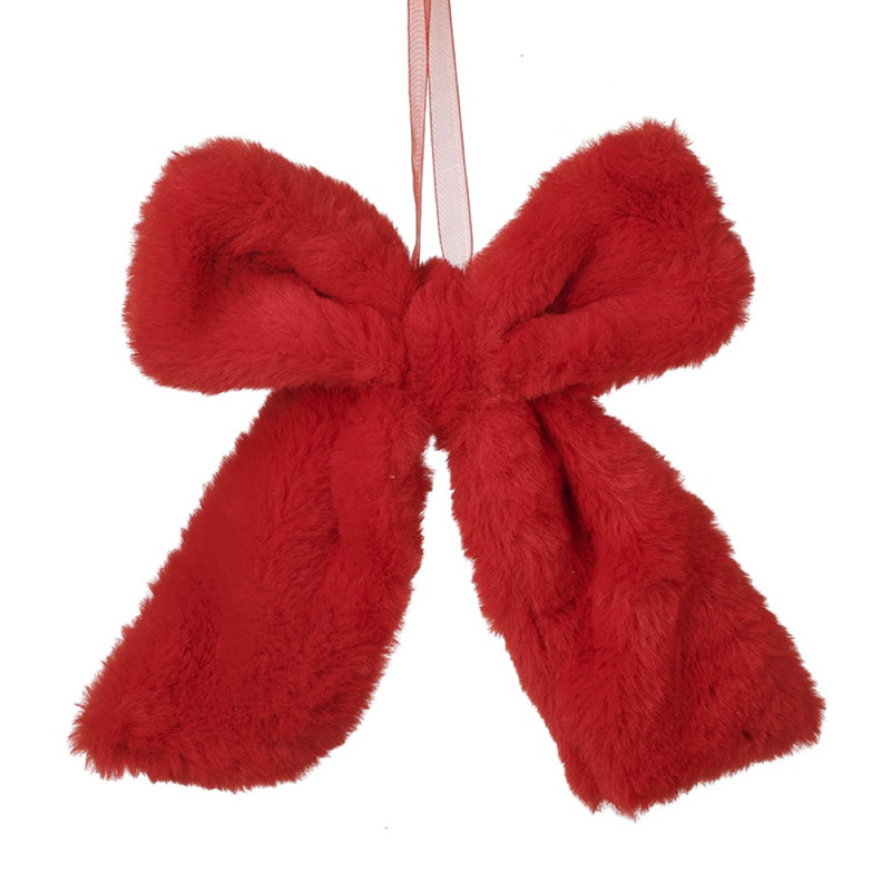 Hanging Fluffy Red Bow