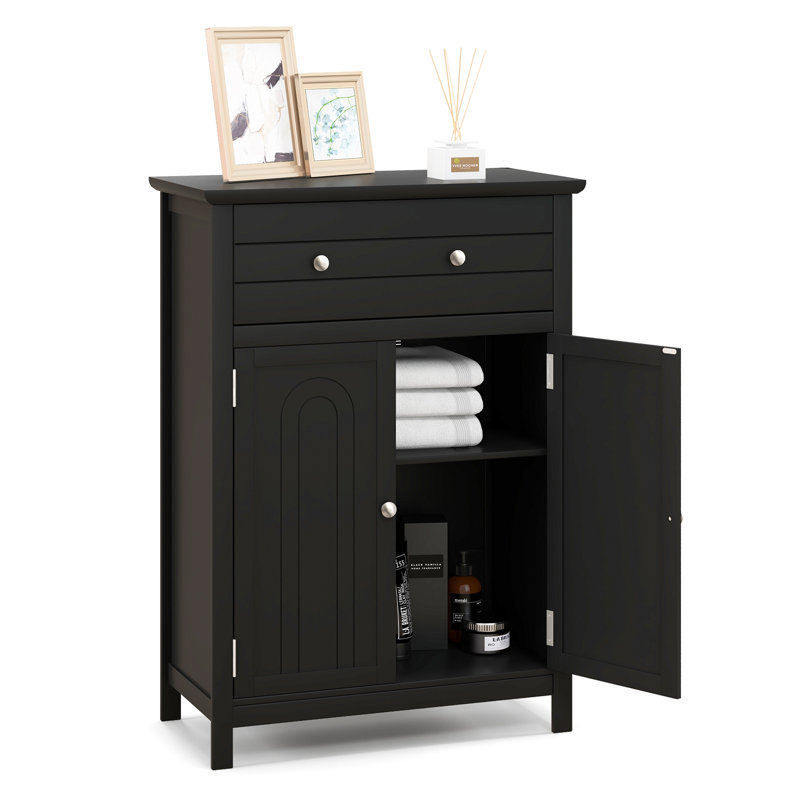 Agassi Freestanding Bathroom Cabinet, Black