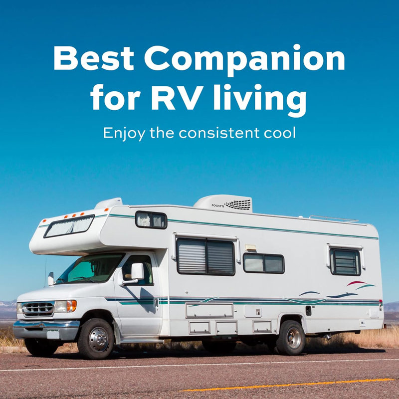 Fogatti Rv Air Conditioner 15000 Btu With PTC Heating, All-in-one Unit Rv Rooftop Ac, Air Distribution Box & Remote Controller Included