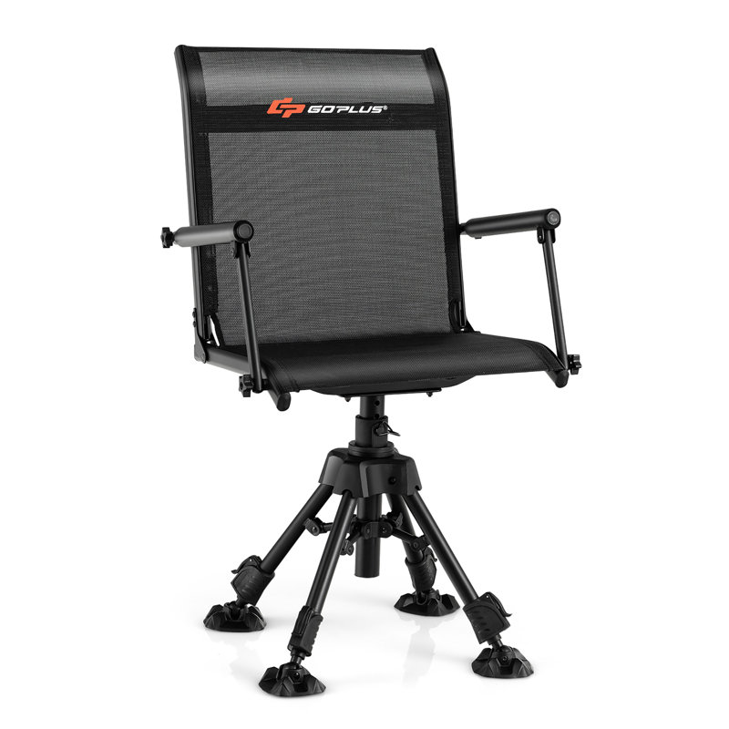 Fauteuil de chasse pivotant avec 4 pattes réglables à 360 ° Goplus