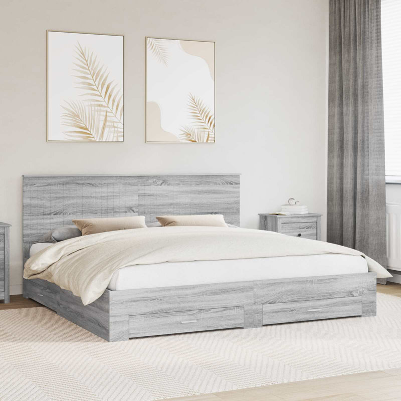 Bed Frame, Super King (6'), Grey Sonoma