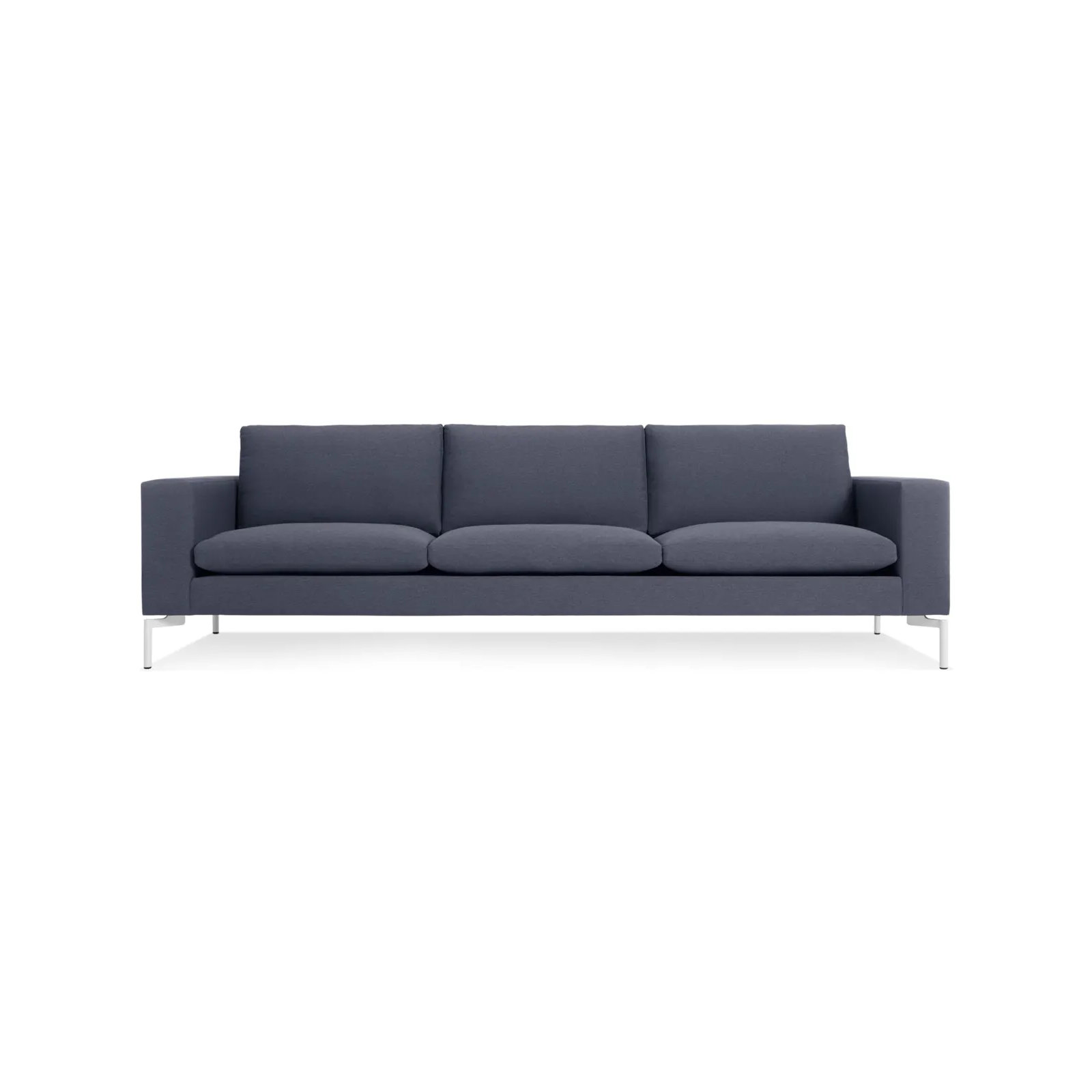 New Standard Upholstered Sofa, 32" H x 104" W x 35" D, White, Nixon Blue Acrylic
