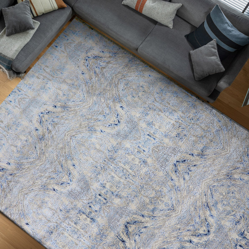 Wool Abstract Area Rug, Rectangle 8' x 10'