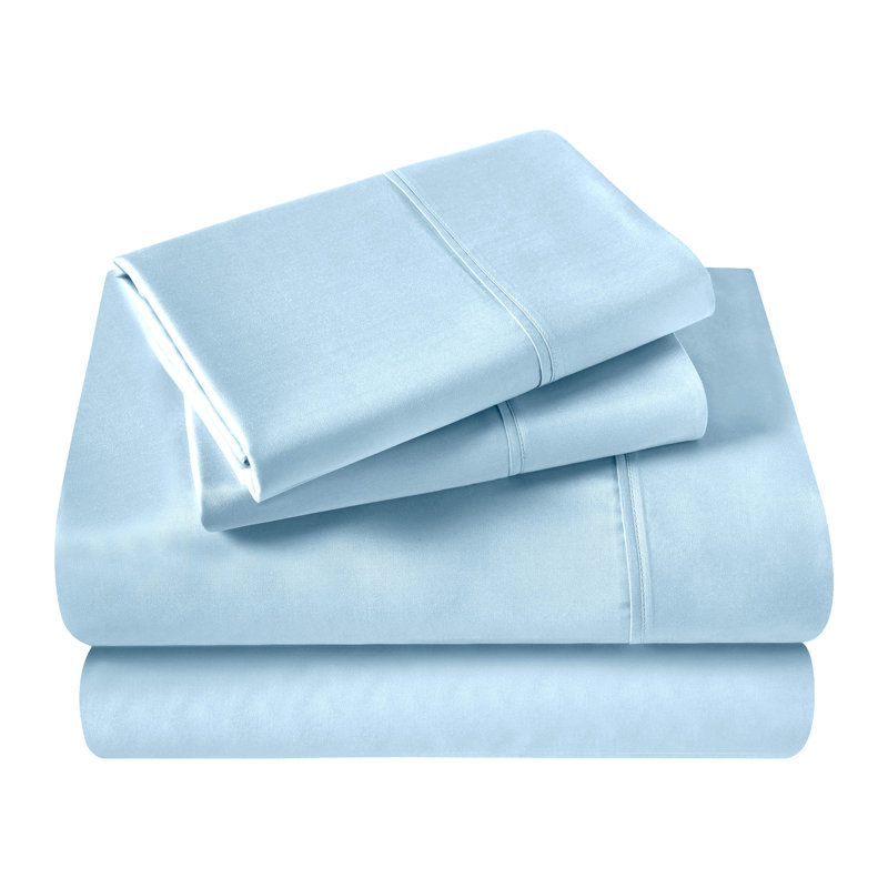 100% Cotton Sheet Set, California King, Light Blue