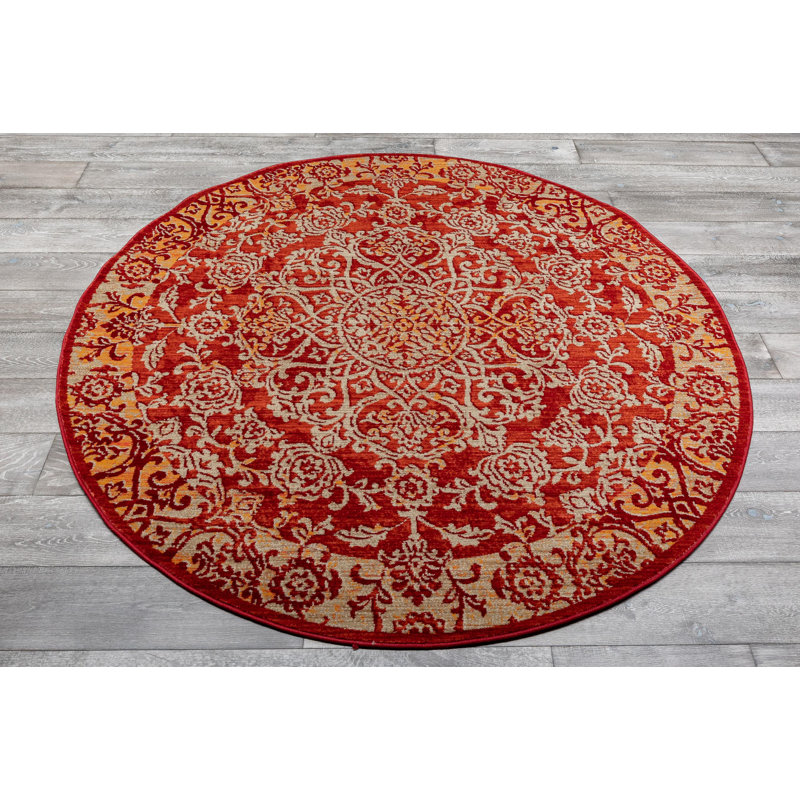 Frioa Oriental Indoor Rug, Round 6'